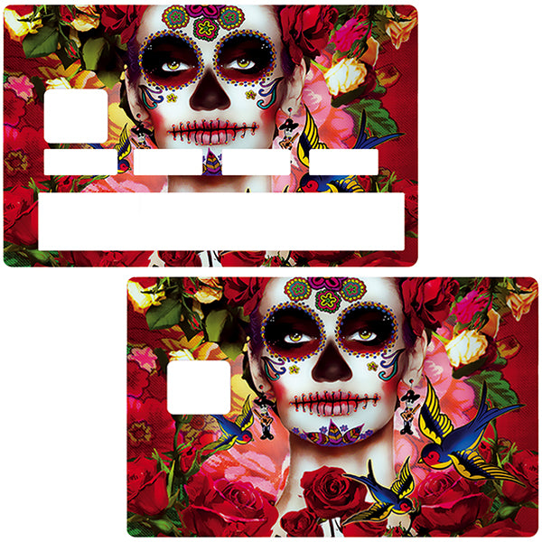 Catarina Calavera- sticker pour carte bancaire, 2 formats de carte