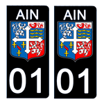 01 AIN - Stickers pour plaque d'immatriculation, disponible pour AUTO et MOTO