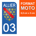 03 ALLIER - Stickers for license plates, available for CAR and MOTORCYCLE