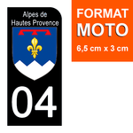 04 ALPES DE HAUTES PROVENCE - Stickers for license plates, available for CAR and MOTORCYCLE