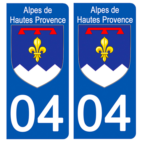 04 ALPES DE HAUTES PROVENCE - Stickers for license plates, available for CAR and MOTORCYCLE