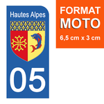 05 HAUTES ALPES - Stickers for license plates, available for CAR and MOTORCYCLE