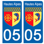 05 HAUTES ALPES - Stickers for license plates, available for CAR and MOTORCYCLE