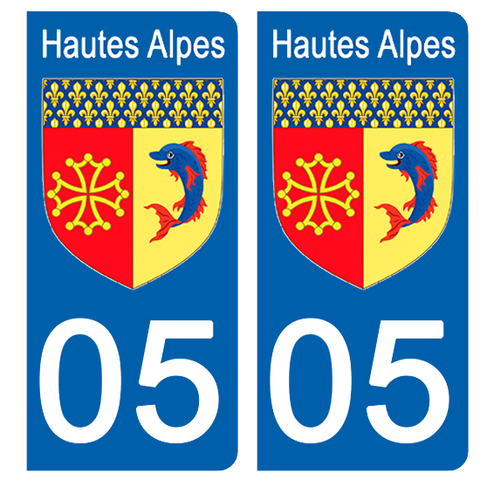 05 HAUTES ALPES - Stickers pour plaque d'immatriculation, disponible pour AUTO et MOTO