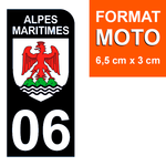 06 ALPES MARITIMES - Stickers for license plates, available for CAR and MOTORCYCLE