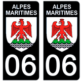 06 ALPES MARITIMES - Stickers pour plaque d'immatriculation, disponible pour AUTO et MOTO