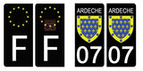 07 ARDECHE - Stickers for license plates, available for CAR and MOTORCYCLE