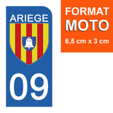 09 ARIEGES - Stickers pour plaque d'immatriculation, disponible pour AUTO et MOTO