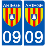 09 ARIEGES - Stickers pour plaque d'immatriculation, disponible pour AUTO et MOTO