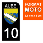 10 AUBE - Stickers pour plaque d'immatriculation, disponible pour AUTO et MOTO