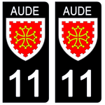 11 AUDE - Stickers pour plaque d'immatriculation, disponible pour AUTO et MOTO