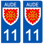 11 AUDE - Stickers pour plaque d'immatriculation, disponible pour AUTO et MOTO