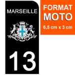 13 MARSEILLE - Stickers pour plaque d'immatriculation, disponible pour AUTO et MOTO