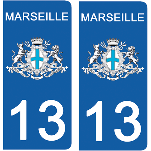 13 MARSEILLE - Stickers for license plates, available for CAR and MOTORCYCLE