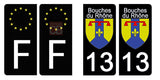 13 BOUCHE DU RHONE - Stickers pour plaque d'immatriculation, disponible pour AUTO et MOTO