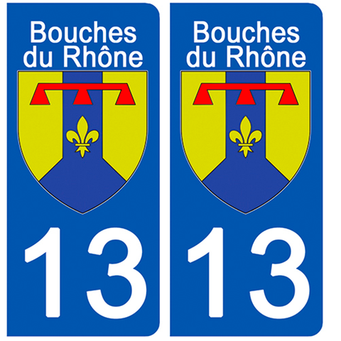 13 BOUCHE DU RHONE - License plate stickers, available for CAR and MOTORCYCLE