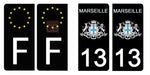 13 MARSEILLE - Stickers pour plaque d'immatriculation, disponible pour AUTO et MOTO