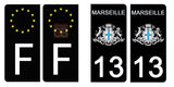 13 MARSEILLE - Stickers pour plaque d'immatriculation, disponible pour AUTO et MOTO