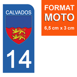 14 CALVADOS - Stickers for license plates, available for CAR and MOTORCYCLE