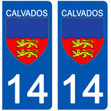 14 CALVADOS - Stickers pour plaque d'immatriculation, disponible pour AUTO et MOTO