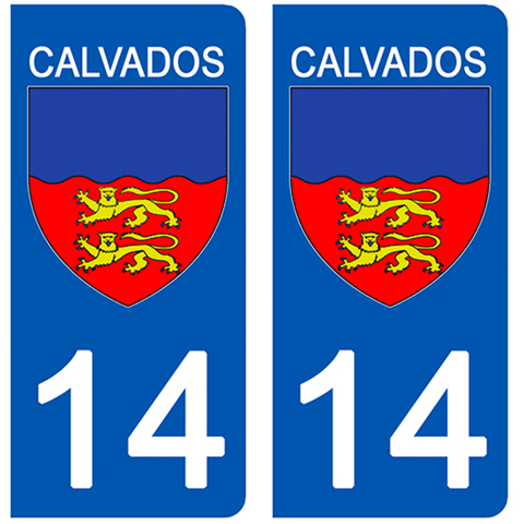 14 CALVADOS - Stickers for license plates, available for CAR and MOTORCYCLE