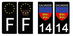 14 CALVADOS - Stickers pour plaque d'immatriculation, disponible pour AUTO et MOTO