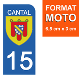 15 CANTAL - Stickers for license plates, available for CAR and MOTORCYCLE