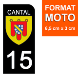 15 CANTAL - Stickers for license plates, available for CAR and MOTORCYCLE