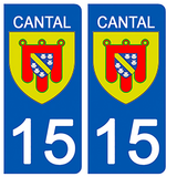 15 CANTAL - Stickers for license plates, available for CAR and MOTORCYCLE