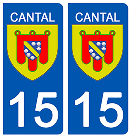 15 CANTAL - Stickers for license plates, available for CAR and MOTORCYCLE