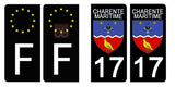 17 CHARENTE MARITIME - Stickers pour plaque d'immatriculation, disponible pour AUTO et MOTO