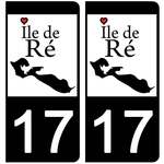 17 ÎLE DE RÉ - Stickers pour plaque d'immatriculation, disponible pour AUTO et MOTO