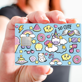 SO CUTE - sticker pour carte bancaire, 2 formats de carte bancaire disponibles