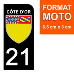 21 COTE D'OR - Stickers pour plaque d'immatriculation, disponible pour AUTO et MOTO