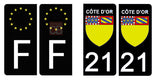 21 COTE D'OR - Stickers pour plaque d'immatriculation, disponible pour AUTO et MOTO