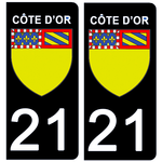 21 COTE D'OR - Stickers pour plaque d'immatriculation, disponible pour AUTO et MOTO