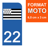 22 COTE D'ARMOR - License plate stickers, available for CAR and MOTORCYCLE