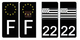 22 COTE D'ARMOR - Stickers pour plaque d'immatriculation, disponible pour AUTO et MOTO