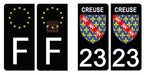 23 CREUSE - Stickers for license plates, available for CAR and MOTORCYCLE