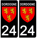 24 Dordogne - Stickers for license plates, available for CAR and MOTORCYCLE