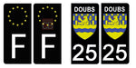 25 DOUBS - License plate stickers, available for CAR and MOTORCYCLE