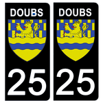 25 DOUBS - Stickers pour plaque d'immatriculation, disponible pour AUTO et MOTO