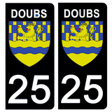 25 DOUBS - License plate stickers, available for CAR and MOTORCYCLE