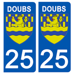 25 DOUBS - License plate stickers, available for CAR and MOTORCYCLE