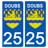 25 DOUBS - License plate stickers, available for CAR and MOTORCYCLE