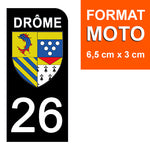 26 DRÔME - Stickers pour plaque d'immatriculation, disponible pour AUTO et MOTO