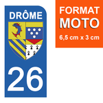 26 DRÔME - License plate stickers, available for CAR and MOTORCYCLE