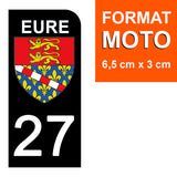 27 EURE - Stickers pour plaque d'immatriculation, disponible pour AUTO et MOTO