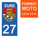 27 EURE - Stickers for license plates, available for CAR and MOTORCYCLE