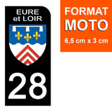 28 EURE et LOIRE - Stickers pour plaque d'immatriculation, disponible pour AUTO et MOTO